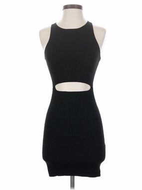 Aritzia Wilfred XS Women's Black Cutout Rib Knit Dress